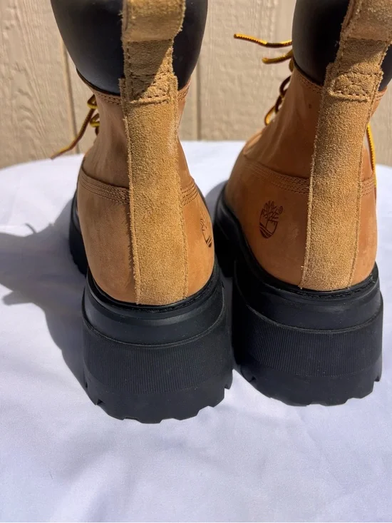 Timberland Sky 6-Inch Lace Up Wheat Nubuck Leather Platform Boots Women's - Picture 8 of 8